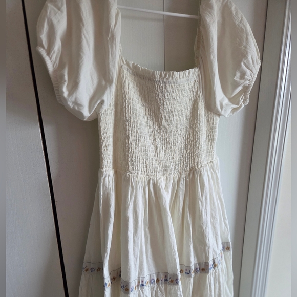 Rachel Zoe Cream Maxi Dress with Floral Accents - Picture 2 of 8